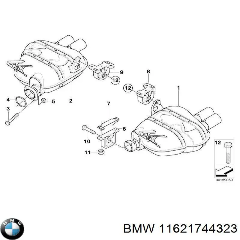 11621744323 BMW tuerca, colector de escape