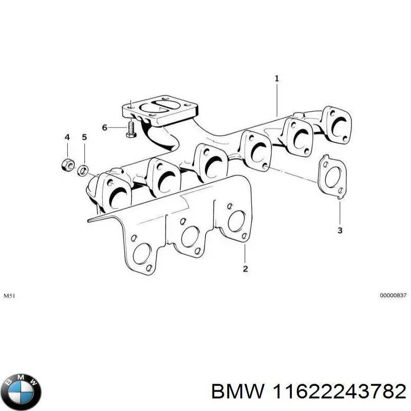 Junta de colector de escape BMW 11622243782