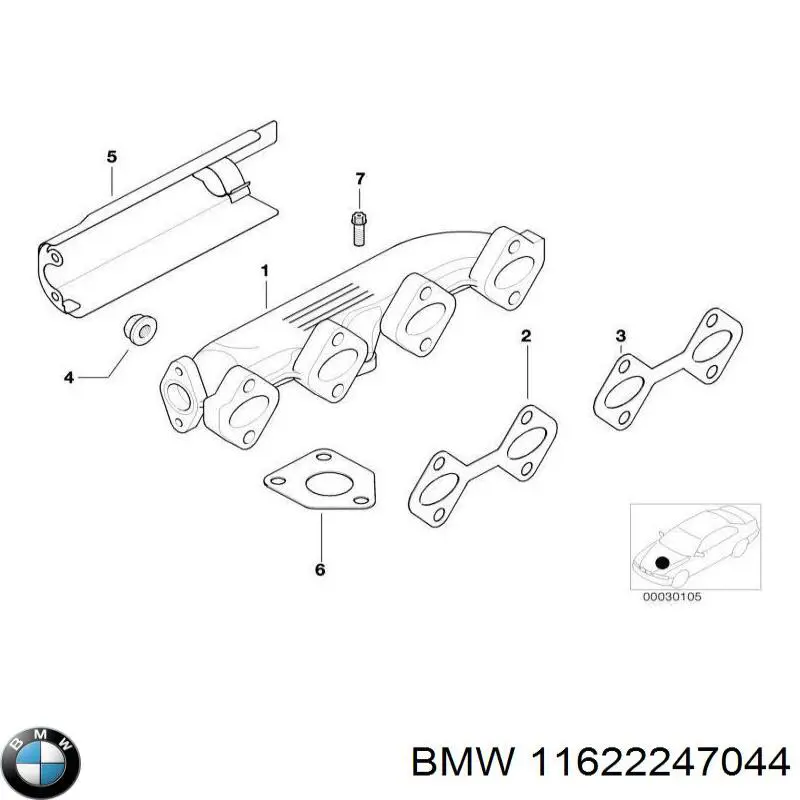 Colector de escape, sistema de escape para BMW 5 (E39)