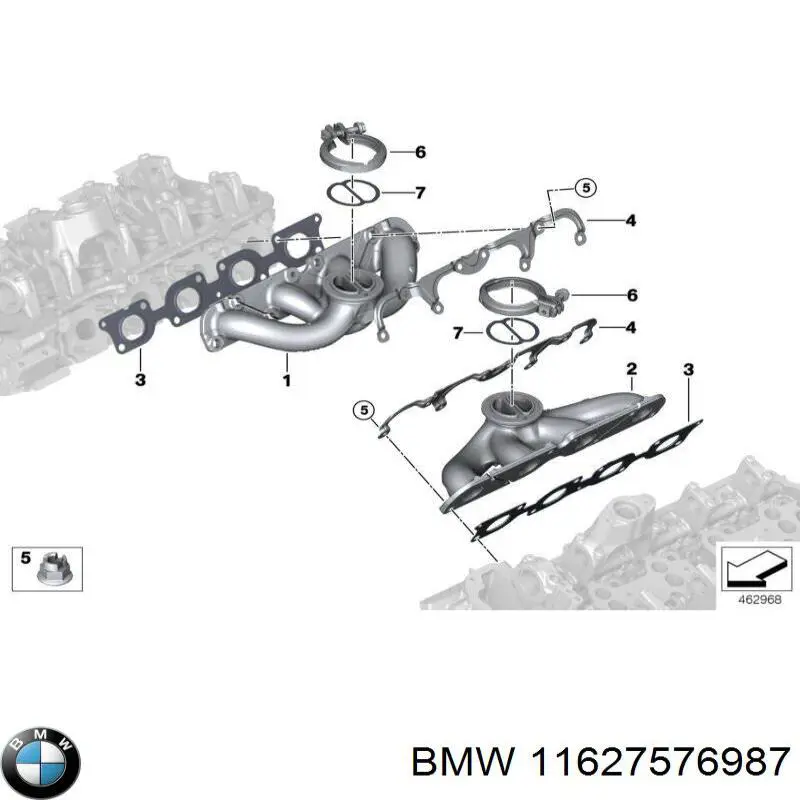 11627576987 BMW colector de escape, sistema de escape