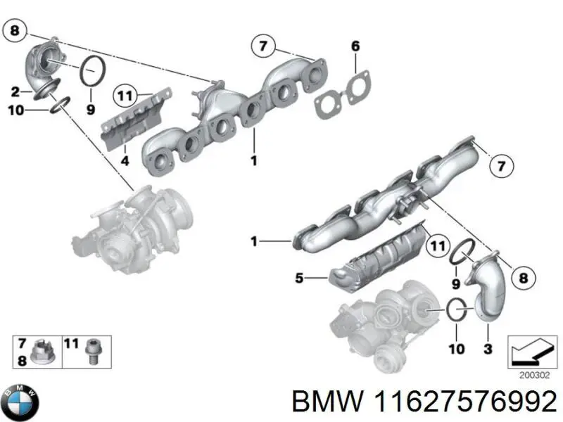 11627576992 BMW tuerca, colector de escape