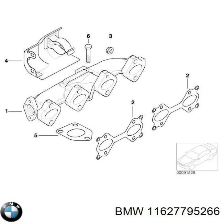 11627795266 BMW junta, tubo de escape silenciador