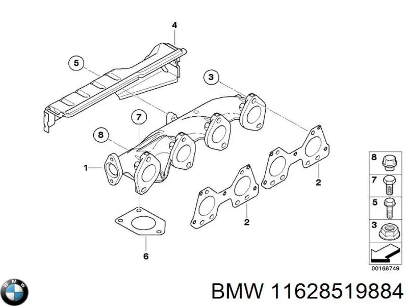 Junta de tubo de escape BMW 11628519884 precio, desde 7,18 EUR