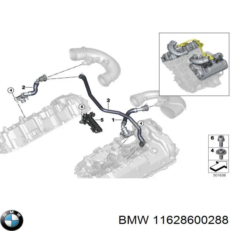 11628600288 BMW colector de escape, sistema de escape