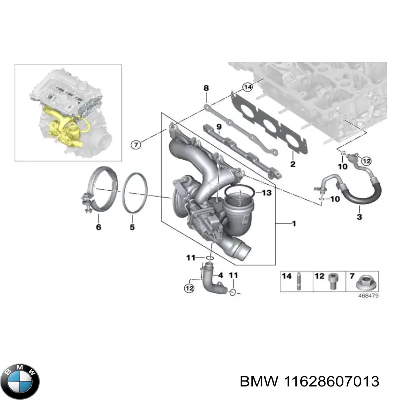 11628607013 BMW junta de colector de escape