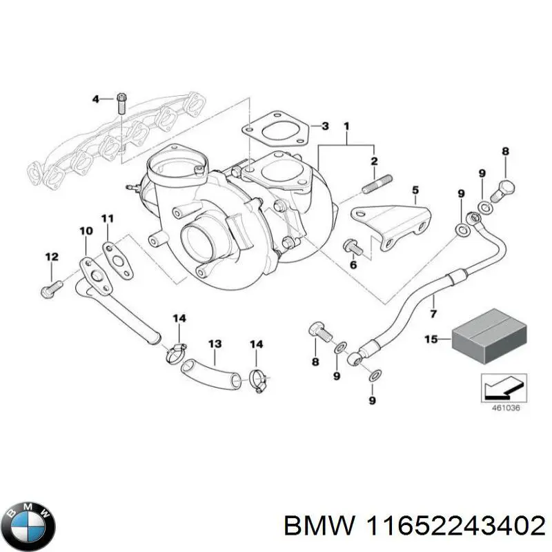 Espárrago del colector de escape para BMW 5 (E61)