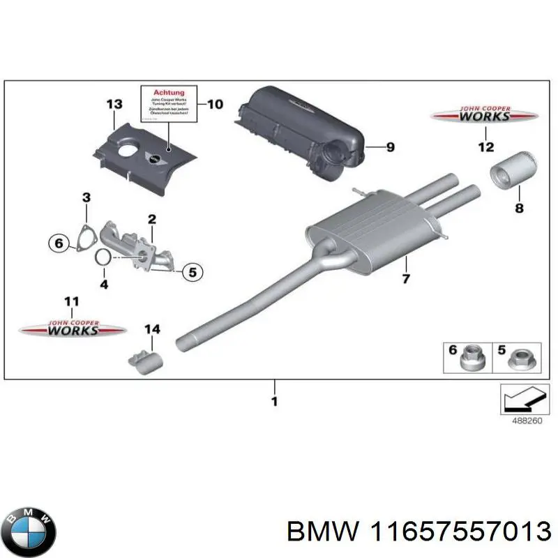 11657557013 BMW junta de turbina de gas admision, kit de montaje