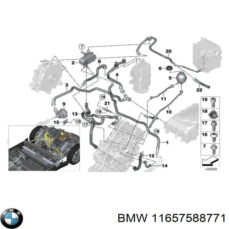 11657588771 BMW tubo, vacío de booster