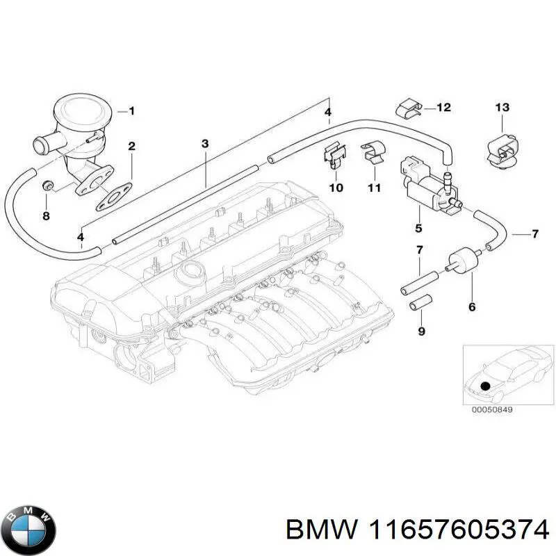 Recipiente de vacío del motor BMW 11657571303 precio, desde 93,91 EUR