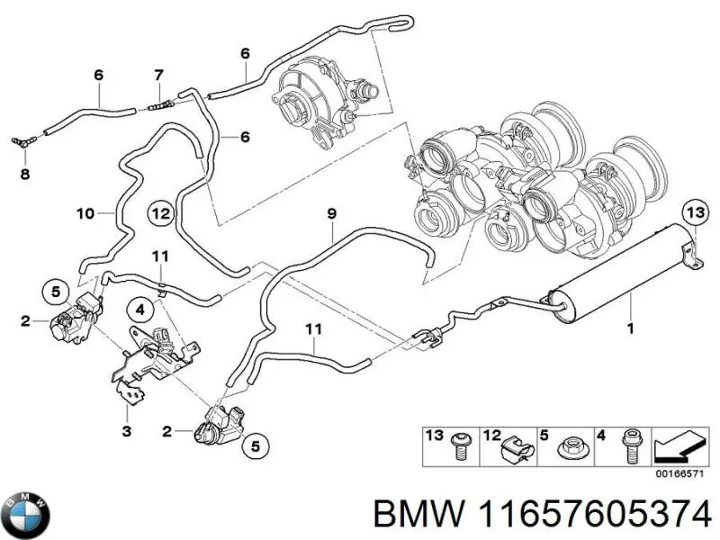 Comprar 11657571303 BMW Recipiente de vacío del motor