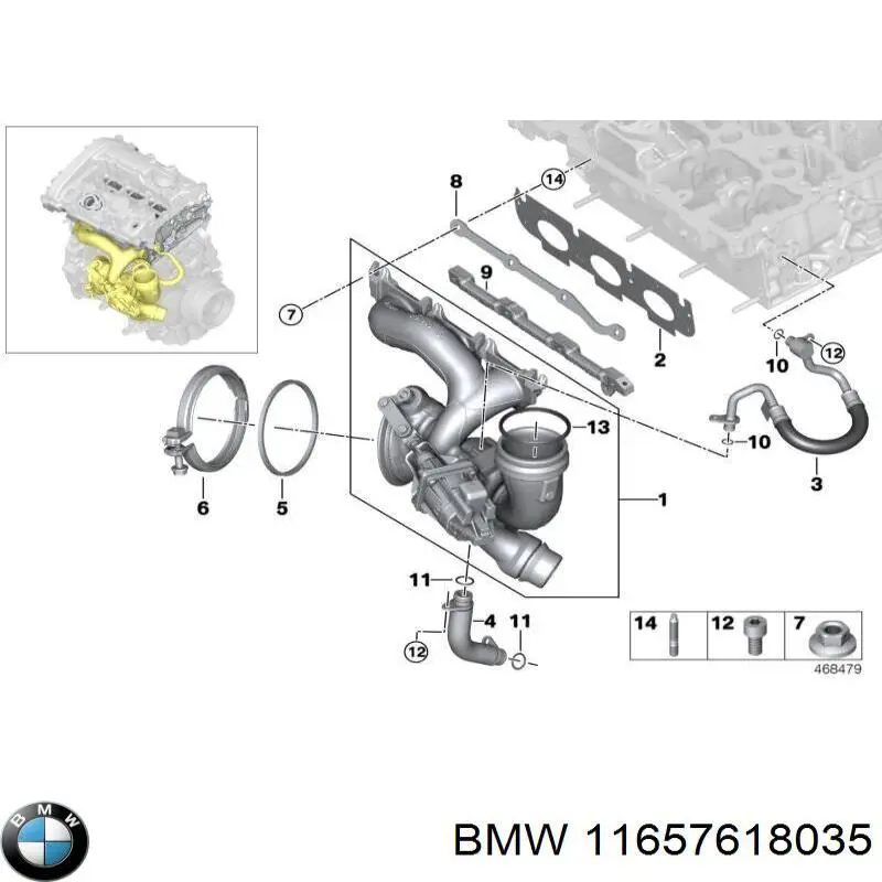 Junta de colector de escape para BMW 1 (F40)