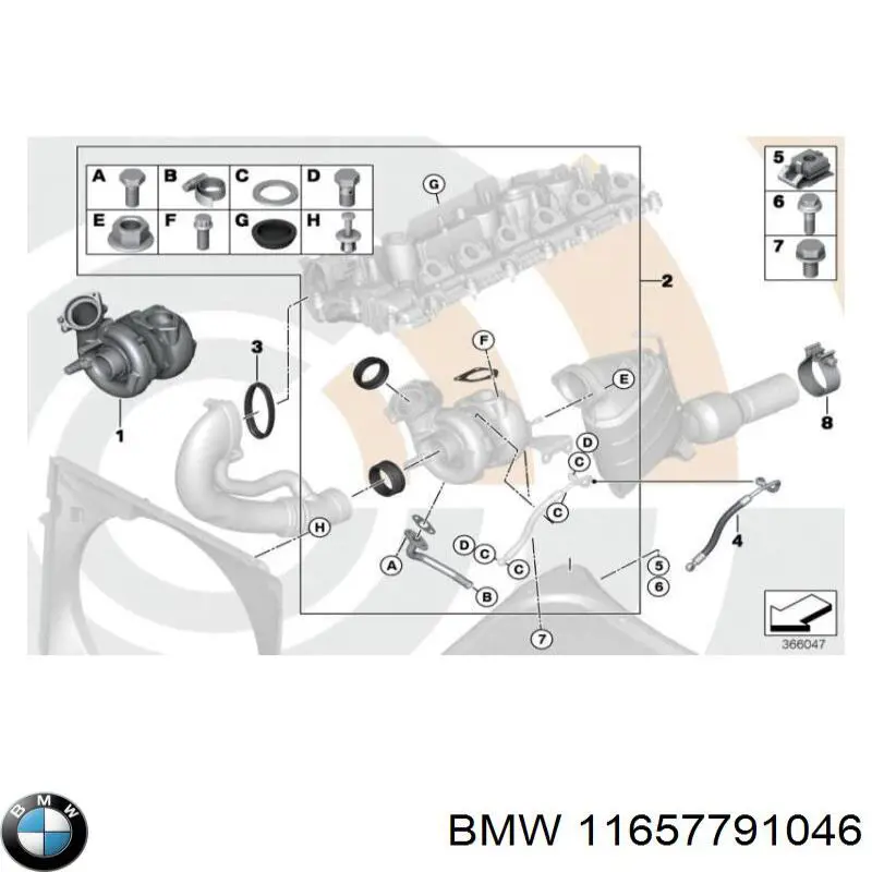 11657791046 BMW Turbo para motor