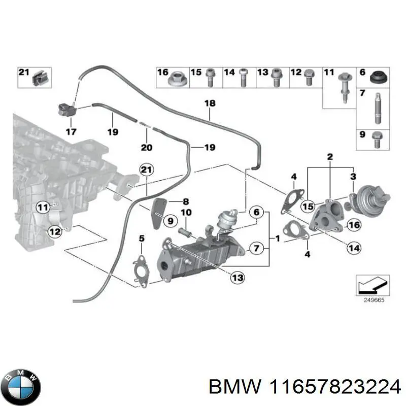 Junta de turbina, compresor de aire, admisión BMW 11657823224