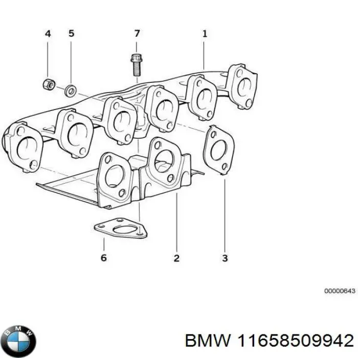 11658509942 BMW Junta de admisión de turbina de gases de escape