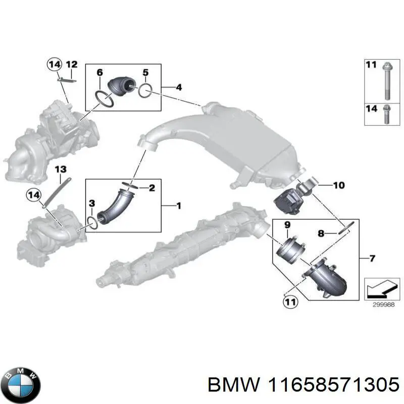 11658571305 BMW aniloo, boquilla de turbina