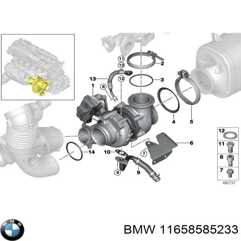 Abrazadera del colector de escape BMW 11658585233 precio, desde 23,26 EUR