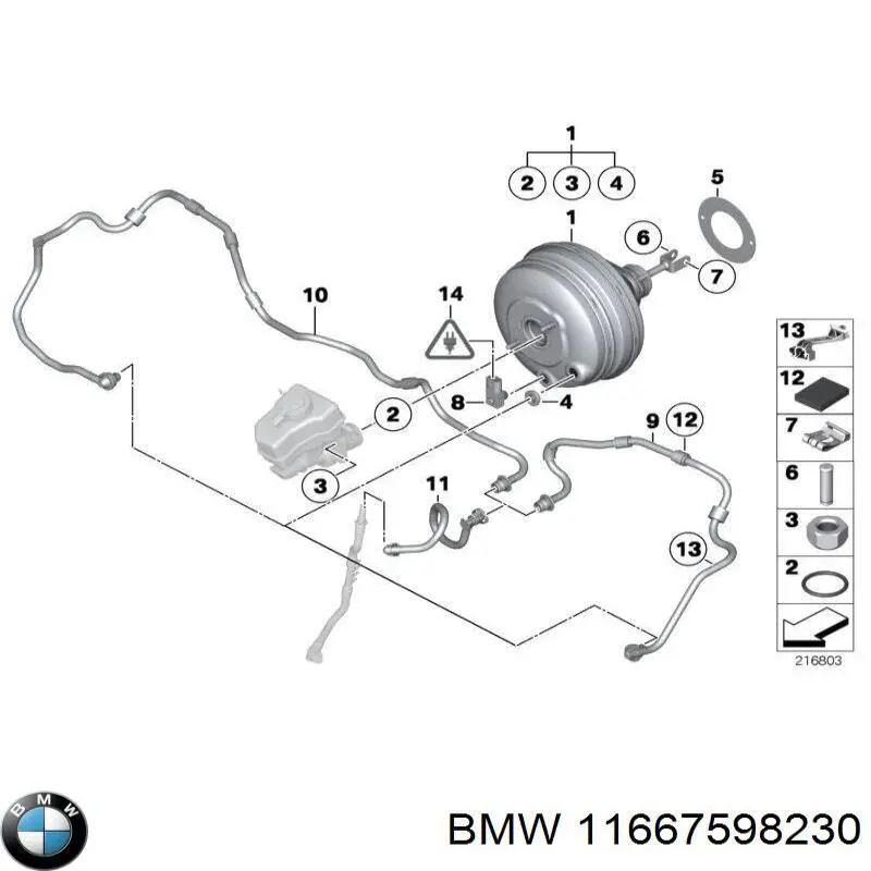 Tubo de vacío del servofreno BMW 11667598232 precio, desde 62,48 EUR