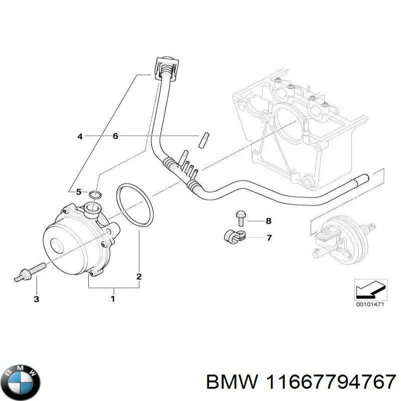 Junta de la bomba de vacío BMW 11667794767