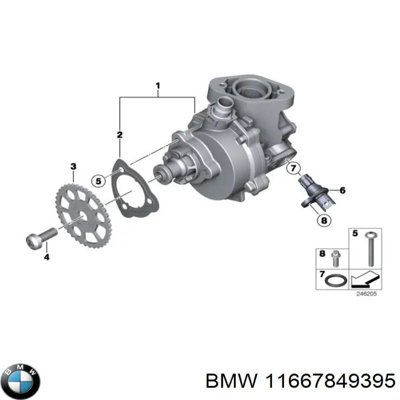 Junta, bomba de vacío para BMW X3 (F25)