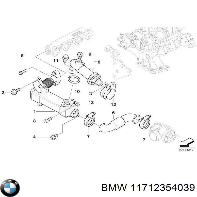 Manguera Tuberia De Radiador (gases de escape) para BMW 1 (E81, E87)