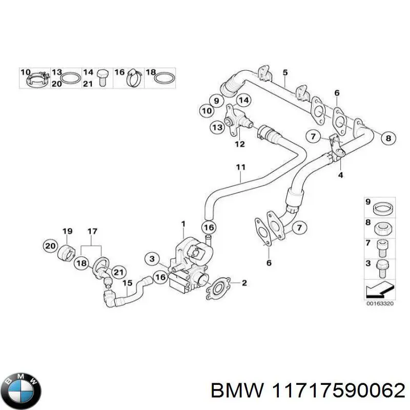 11717590062 BMW junta, tapa de tubo de llenado de aceite