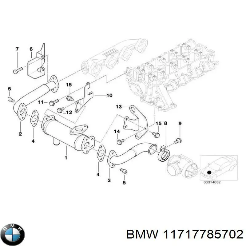 11717785702 BMW tubo flexible de frenos trasero derecho