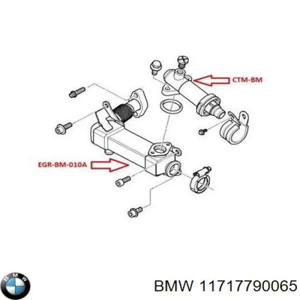 Enfriador de recirculación de gases de escape EGR 11717790065 BMW