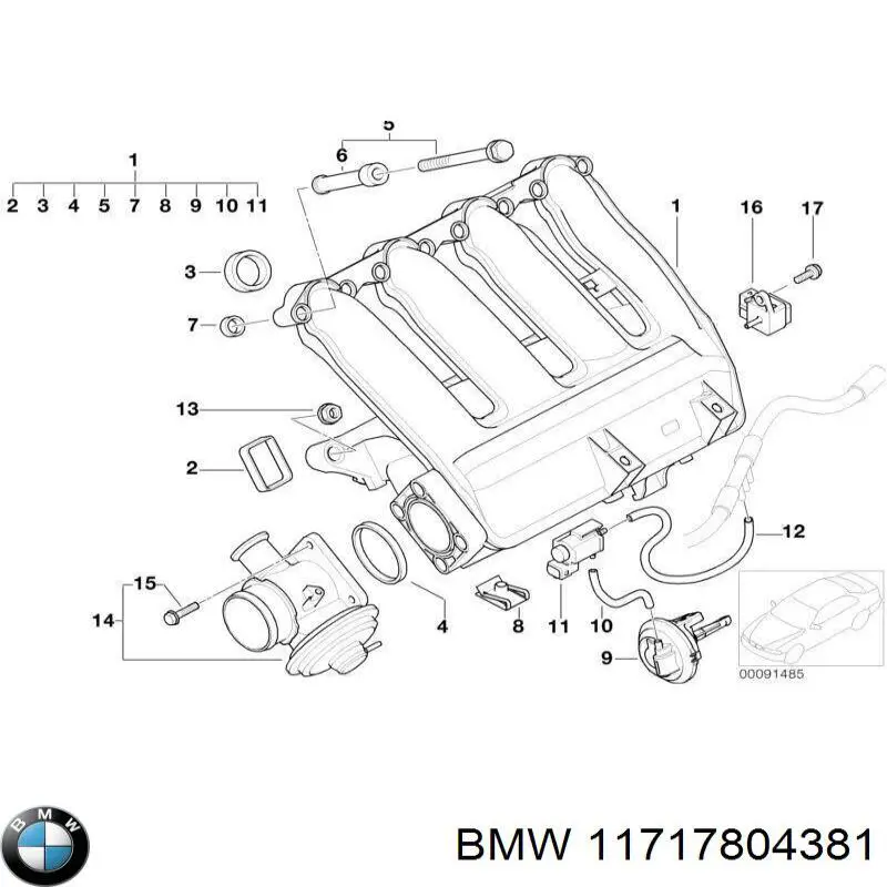 Válvula EGR 11717804381 BMW