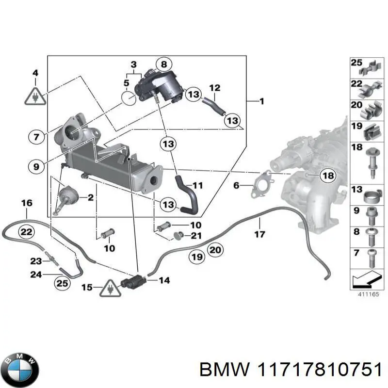 Enfriador de recirculación de gases de escape EGR BMW 11717810751 precio, desde 169,88 EUR