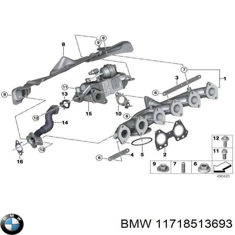 Comprar 11718513693 BMW Enfriador de recirculación de gases de escape EGR