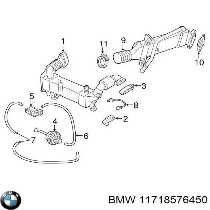 Comprar 11718576450 BMW Enfriador de recirculación de gases de escape EGR