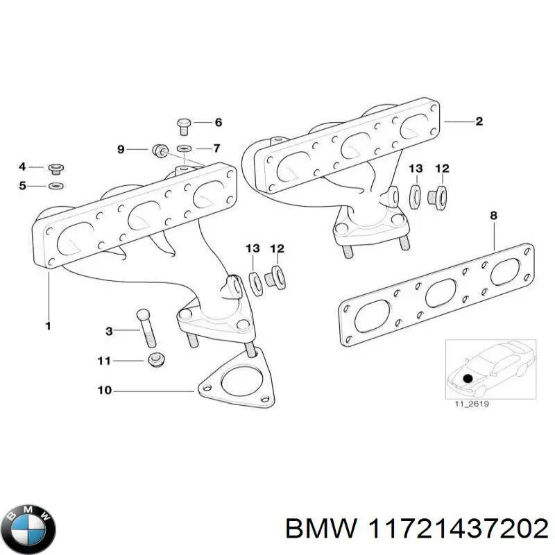 Tuerca de fijación del tubo de escape BMW 11721437202 precio, desde 0,85 EUR