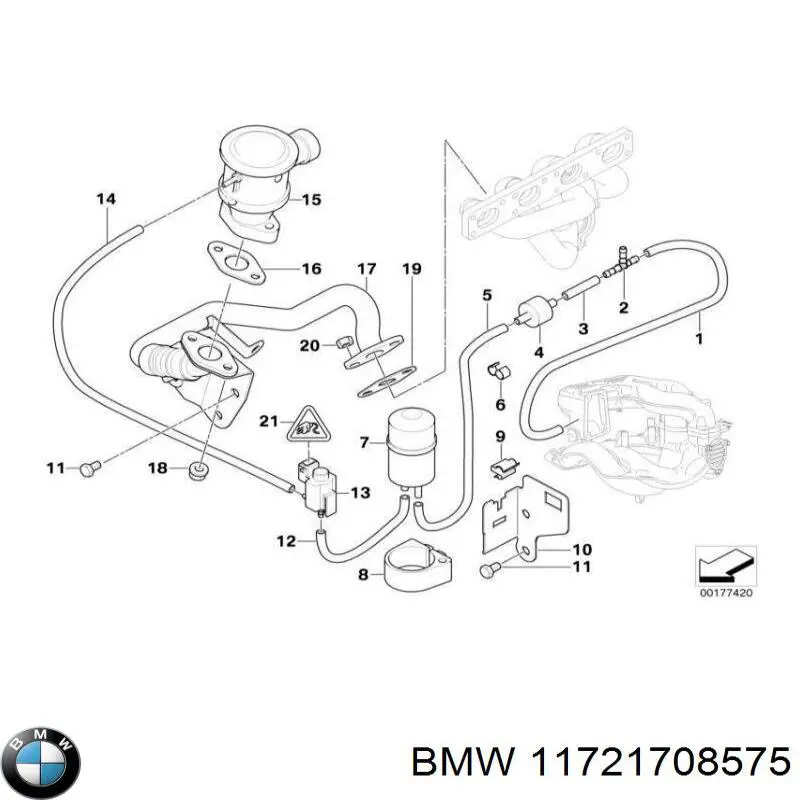 Comprar 11721708575 BMW Válvula de aire secundario