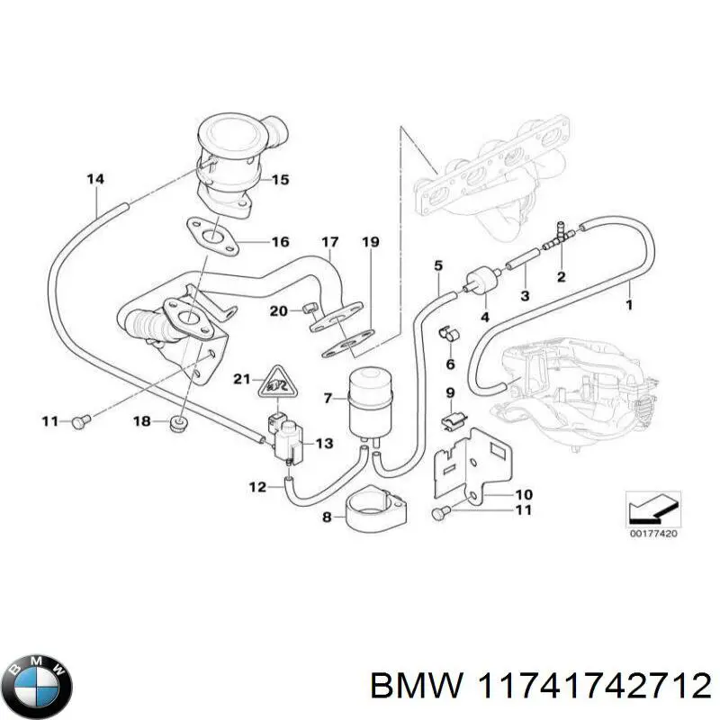 Válvula de solenoide de control de mariposa EGR BMW 11741742712 precio, desde 31,41 EUR