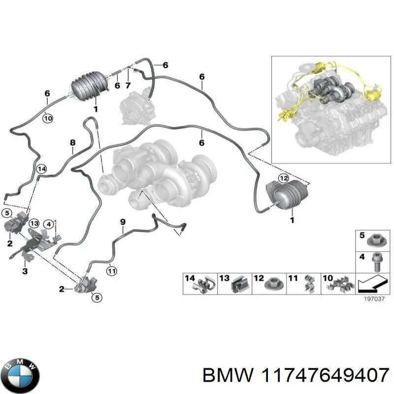 11747649407 BMW transmisor de presion de carga (solenoide)