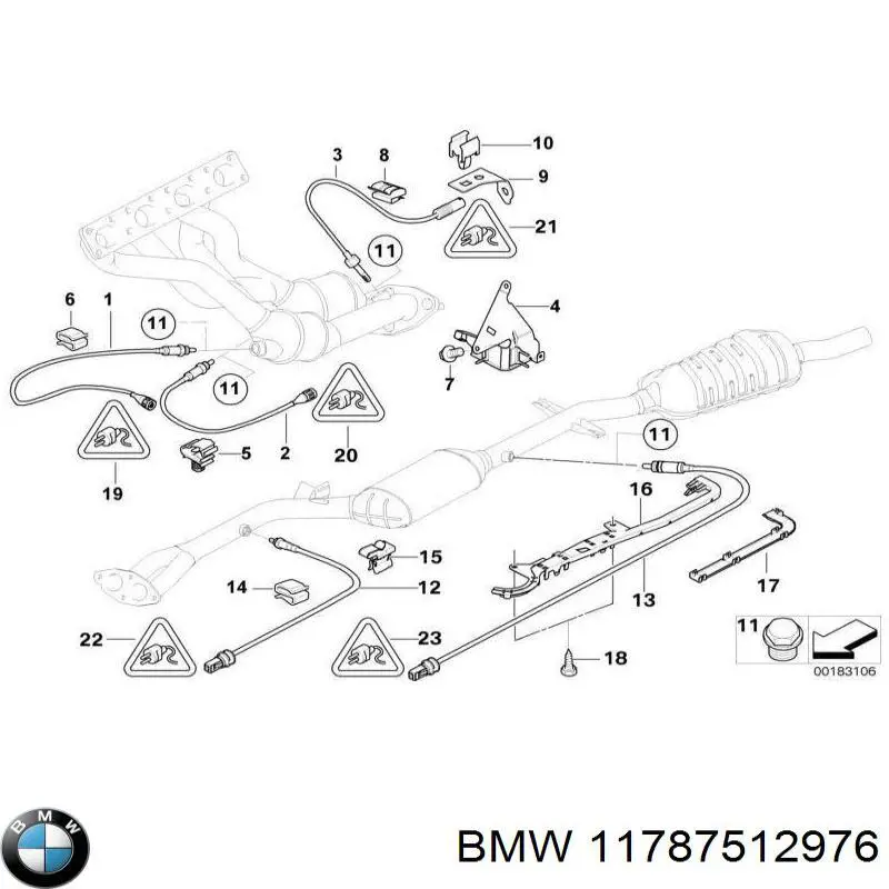 Sonda lambda, sensor de oxígeno antes del catalizador derecho 11787512976 BMW