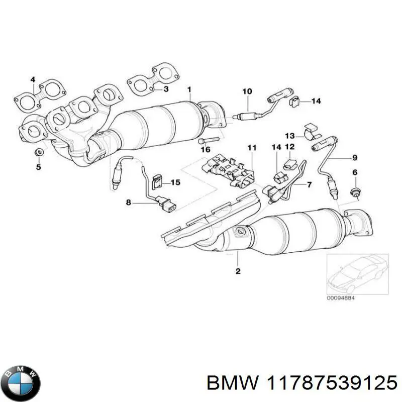 11787539125 BMW sonda lambda sensor de oxigeno para catalizador
