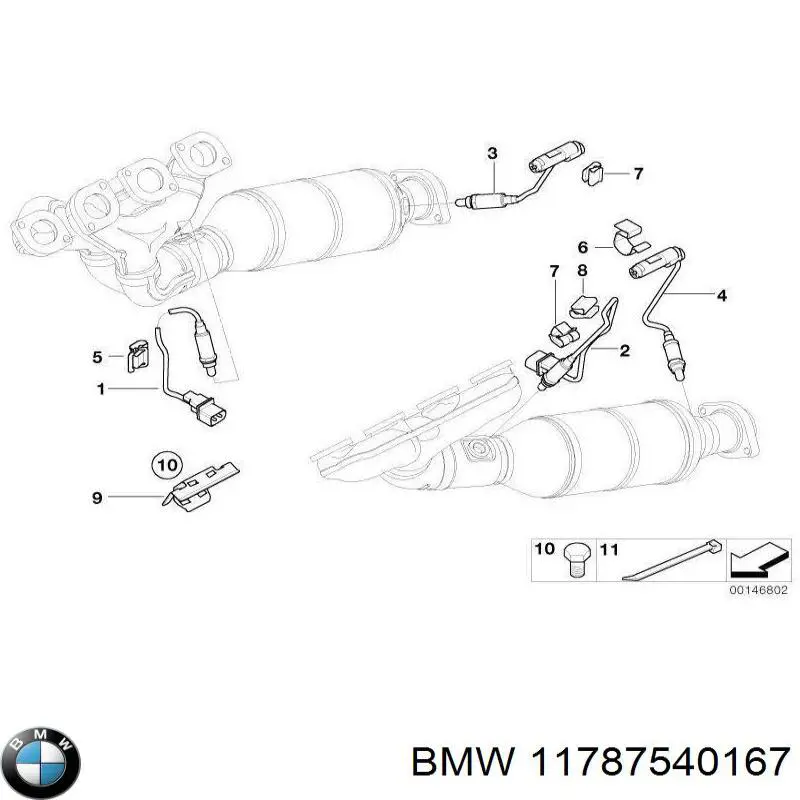 11787540167 BMW sonda lambda sensor de oxigeno para catalizador