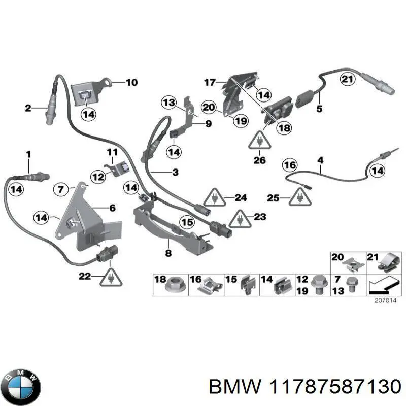 Sensor de óxidos de nitrógeno NOx 11787587130 BMW