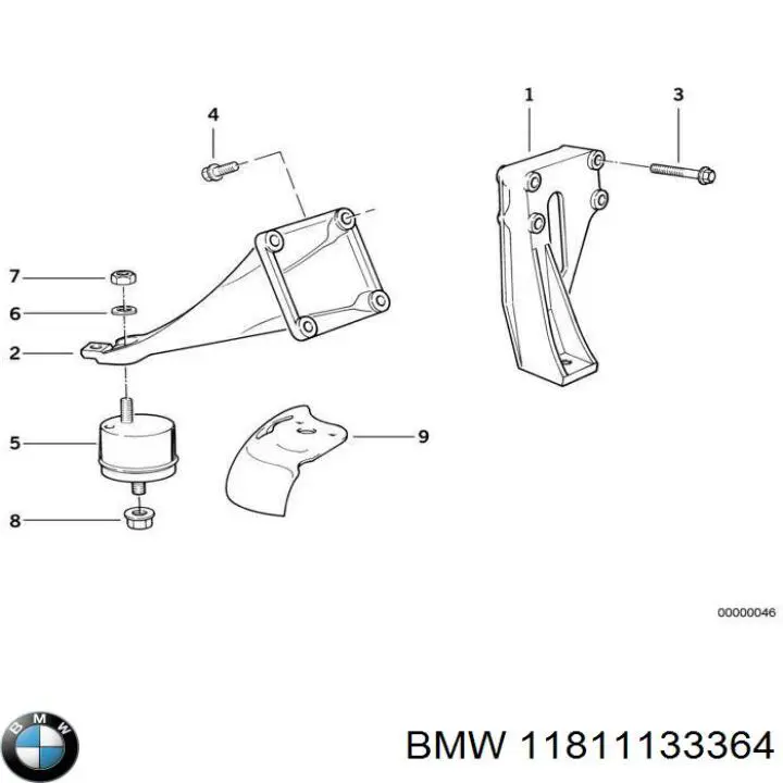 11811133364 BMW soporte de motor, izquierda / derecha