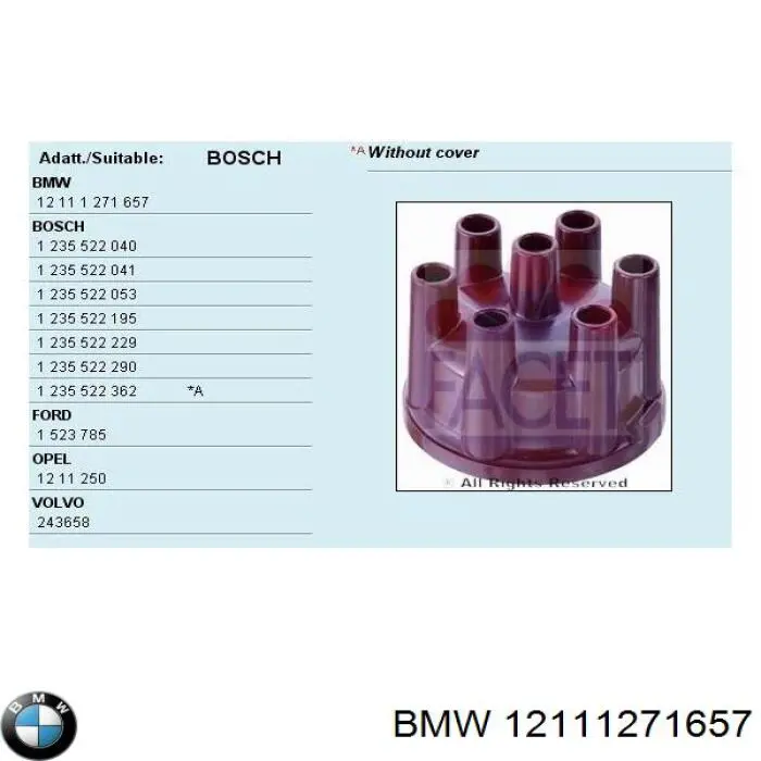 12111271657 BMW tapa de distribuidor de encendido