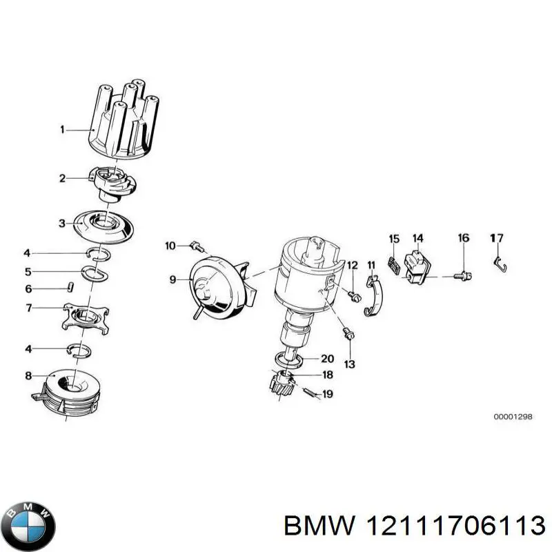 Tapa de distribuidor de encendido BMW 12111706113 precio, desde 7,83 EUR