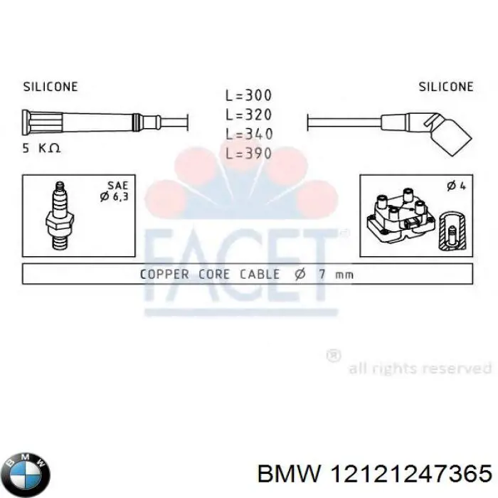 Cable de encendido, cilindro №4 para BMW 3 (E36)