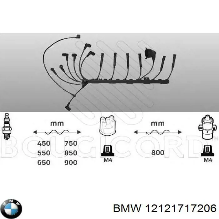 12121717206 BMW cables de bujías