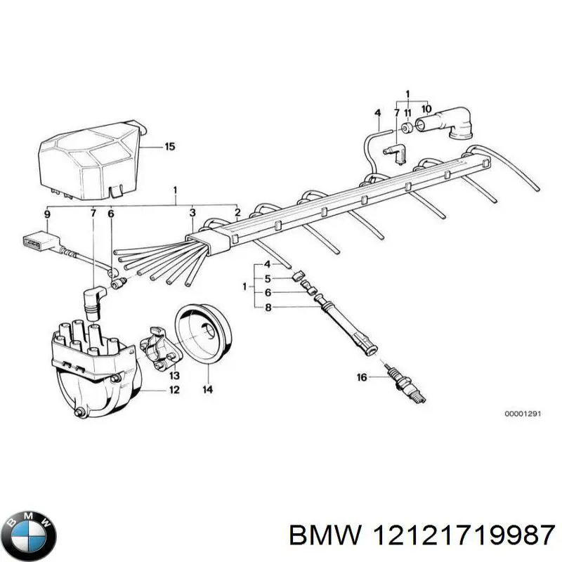 12121719987 BMW juego de cables de encendido