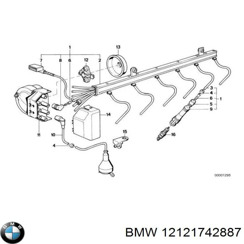 12121742887 BMW juego de cables de encendido