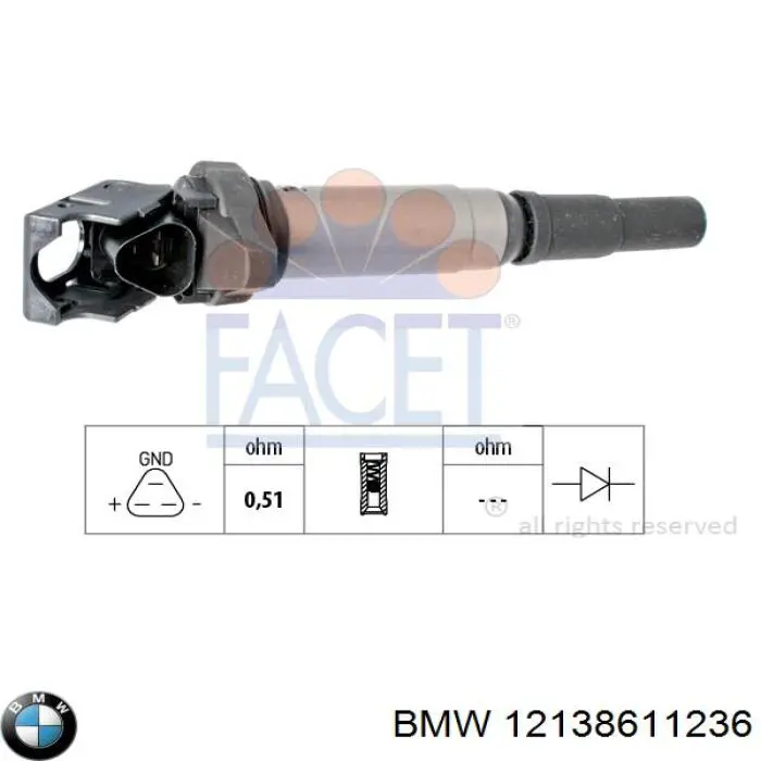 Bobina de chispa BMW 12138611236 precio, desde 44,43 EUR