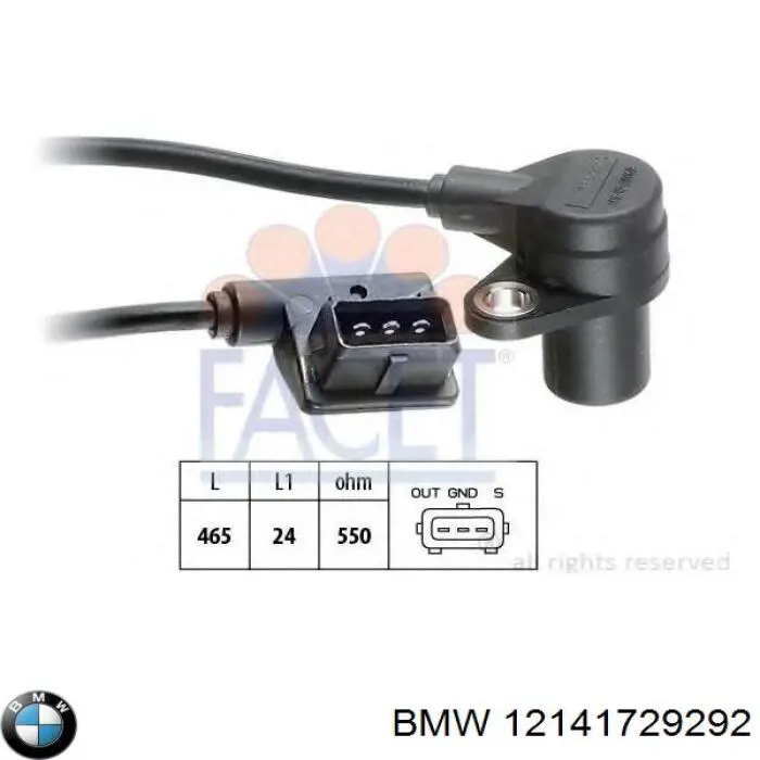 12141729292 BMW sensor de cigüeñal