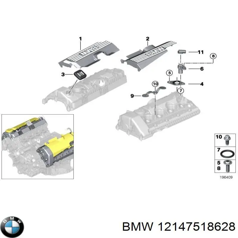 Sensor de árbol de levas 12147518628 BMW