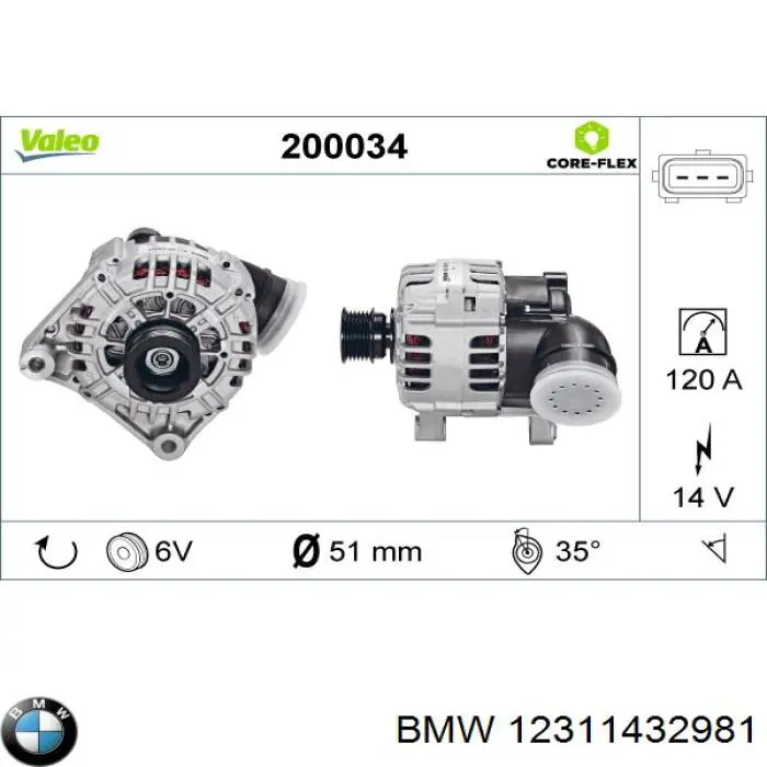 12311432981 BMW alternador
